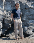 Pantalone Gamba Larga Sabbia
