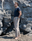 Pantalone Gamba Larga Sabbia