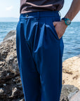 Pantalone Gamba Larga Blu Denim