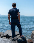 Pantalone Gamba Larga Blu Navy