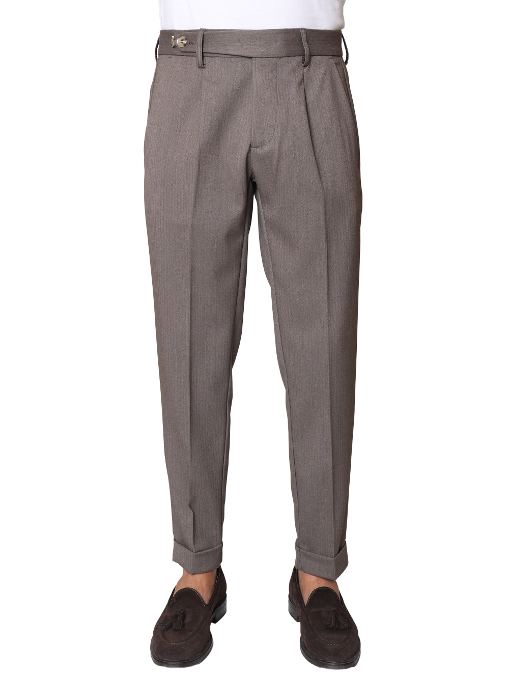 Pantalone chino Arso fango spigato