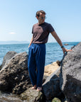 Pantalone Gamba Larga Blu Denim