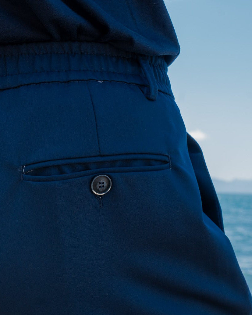 Pantalone Gamba Larga Blu Navy