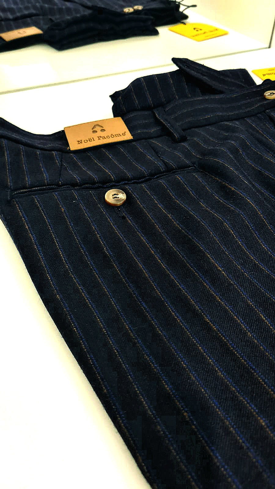 PANT ARSO lana blu rigato